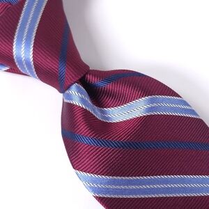 JOS A BANK Traveler 100% Silk Tie, Repp Stripeds Pattern, Color Red & Blue - NWT